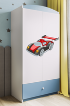 Kocot Kids, Babydreams, szafa, niebieska, auto wyścigowe, 181.2-52-90 cm