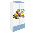 Kocot Kids, Babydreams, szafa, niebieska, koparka, 181.2-52-90 cm