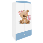 Kocot Kids, Babydreams, szafa, niebieska, miś kwiatki, 181.2-52-90 cm