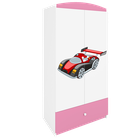 Kocot Kids, Babydreams, szafa, różowa, auto wyścigowe, 181.2-52-90 cm