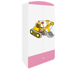 Kocot Kids, Babydreams, szafa, różowa, koparka, 181.2-52-90 cm