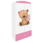 Kocot Kids, Babydreams, szafa, różowa, miś kwiatki, 181.2-52-90 cm