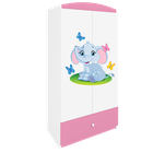 Kocot Kids, Babydreams, szafa, różowa, słonik, 181.2-52-90 cm