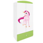 Kocot Kids, Babydreams, szafa, zielona, jednorożec, 181.2-52-90 cm