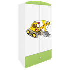 Kocot Kids, Babydreams, szafa, zielona, koparka, 181.2-52-90 cm