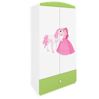 Kocot Kids, Babydreams, szafa, zielona, księżniczka konik, 181.2-52-90 cm