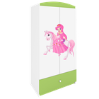 Kocot Kids, Babydreams, szafa, zielona, księżniczka na koniku, 181.2-52-90 cm