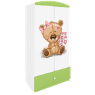 Kocot Kids, Babydreams, szafa, zielona, miś kwiatki, 181.2-52-90 cm