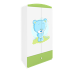 Kocot Kids, Babydreams, szafa, zielona, niebieski miś, 181.2-52-90 cm