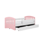 Kocot Kids, Classic 1, łóżko, pudrowy róż, 80-160 cm