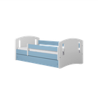 Kocot Kids, Classic 2, łóżko z materacem, niebieskie, 80-180 cm