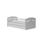 Kocot Kids, Julia, łóżko z materacem, szare, 80-140 cm