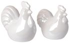 Kogut, figurka ceramiczna, biała perłowa, 6-6-10 cm