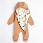 Kombinezon przejściowy chłopięcy z kapturem, jasnobrązowy, Nicol