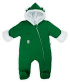 Kombinezon przejściowy chłopięcy z kapturem, ocieplany, zielony, Nicol