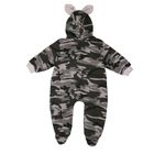 Kombinezon przejściowy chłopięcy z kapturem, szaro-czarny, Tup Tup