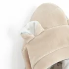 Kombinezon przejściowy chłopięcy z kapturem, welurowy, beżowy, Nicol