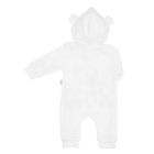 Kombinezon przejściowy chłopięcy z kapturem, welurowy, ecru, Nicol