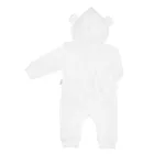Kombinezon przejściowy chłopięcy z kapturem, welurowy, ecru, Nicol