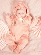 Kombinezon przejściowy dziewczęcy z kapturem, ecru, Nicol