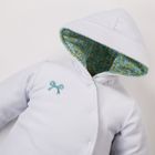 Kombinezon przejściowy dziewczęcy z kapturem, ocieplany, biały, Eevi