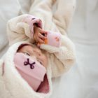 Kombinezon przejściowy dziewczęcy z kapturem, ocieplany, ecru, Eevi