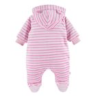 Kombinezon przejściowy dziewczęcy z kapturem, ocieplany, różowy, Eevi