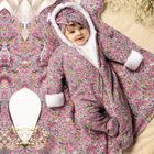 Kombinezon przejściowy dziewczęcy z kapturem, ocieplany, różowy, Nicol