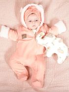 Kombinezon przejściowy dziewczęcy z kapturem, ocieplany, różowy, Nicol