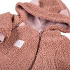 Kombinezon przejściowy dziewczęcy z kapturem, różowy, baranek, Eevi