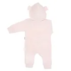 Kombinezon przejściowy dziewczęcy z kapturem, welurowy, różowy, Nicol