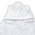 Kombinezon przejściowy niemowlęcy z kapturem, ocieplany, biały, minky, Nicol