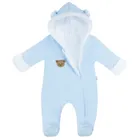 Kombinezon przejściowy niemowlęcy z kapturem, ocieplany, niebieski, Nicol