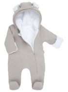 Kombinezon przejściowy niemowlęcy z kapturem, ocieplany, szary, Nicol