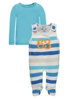 Komplet chłopięcy, Bluzka z długim rękawem, Śpiochy, niebieskie, Kanz