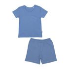 Komplet chłopięcy, Bluzka z krótkim rękawem, Szorty, niebieski, Nicol