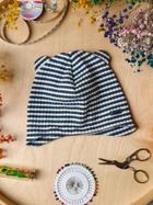 Komplet chłopięcy, Czapka, Komin, granatowo-biały, Iltom