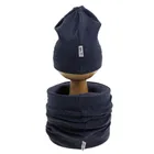 Komplet chłopięcy, Czapka, Komin, granatowy, Nicol