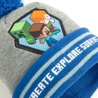 Komplet chłopięcy, Czapka z pomponem, Komin, szary, Minecraft