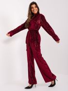 Komplet damski, bordowy, Lakerta