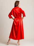 Komplet damski, Koszula na ramiączka, Szlafrok, czerwony, Berrak