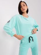 Komplet damski, welurowy, niebieski, Italy Moda
