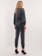 Komplet damski, welurowy, szary, Italy Moda
