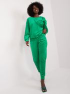 Komplet damski, welurowy, zielony, Italy Moda