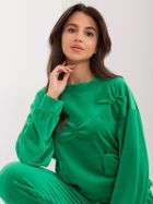 Komplet damski, welurowy, zielony, Italy Moda