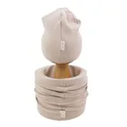 Komplet dziecięcy, Czapka, Komin, beżowy, Nicol