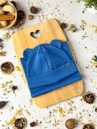 Komplet dziecięcy, Czapka, Komin, prążkowany, niebieski, Iltom