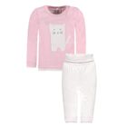 Komplet dziewczęcy, Bluzka z długim rękawem, Spodnie dresowe, różowy, Kanz