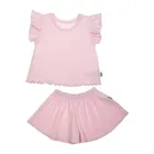 Komplet dziewczęcy, Bluzka z krótkim rękawem, Szorty, różowy, Nicol