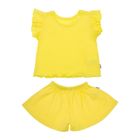 Komplet dziewczęcy, Bluzka z krótkim rękawem, Szorty, żółty, Nicol